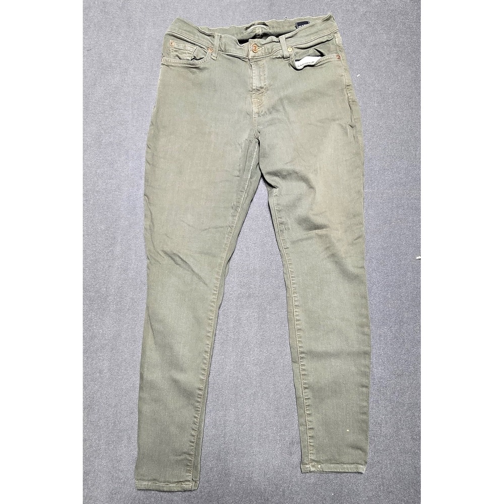 7 For‎ All Mankind Womens Ankle Skinny Olive Green Jeans Size 30 Y2K VTG